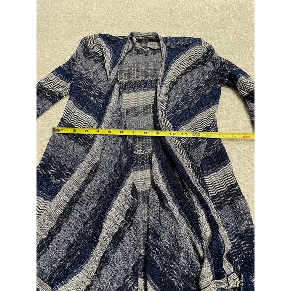 INC International Concepts Womens Small Knitted Flowy Shimmer Long Cardigan Blue - Picture 2 of 9